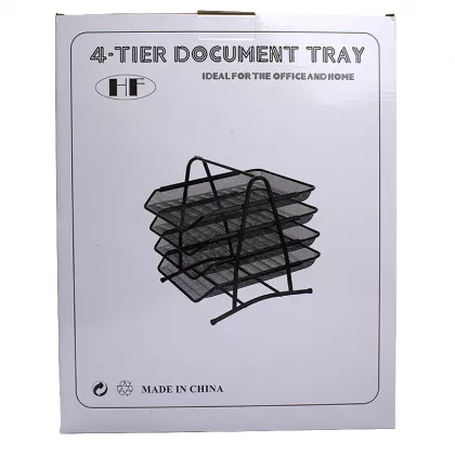 Suport metalic orizontal documente 4buc/set- (tavite)- negru