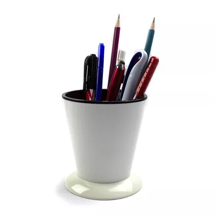 Suport plastic alb  pentru instrumente de scris EVOffice Trendy Line