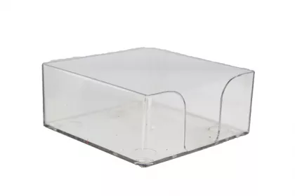 Suport plastic transparent pentru cub hartie 9*9*4.5 cm Ark - transparent
