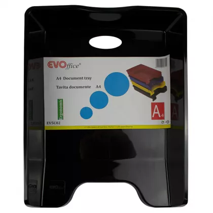 Tavita plastic documente EVOffice - negru