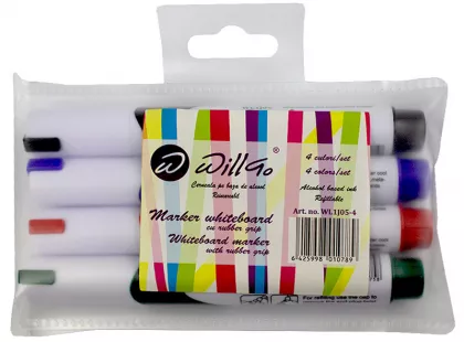 Whiteboard marker 4 culori/set Willgo