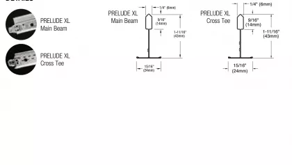 Knauf Ceiling Profil compartimentare alb Prelude XL /  T15/38mm 0.6ml/buc
