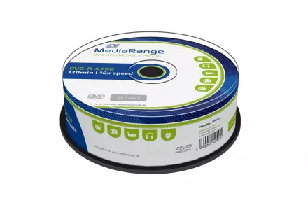 DVD-R MediaRange 4.7GB/16x (25.pack)