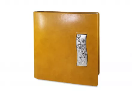 Leather Cipro album 36x36 silver application - yellow