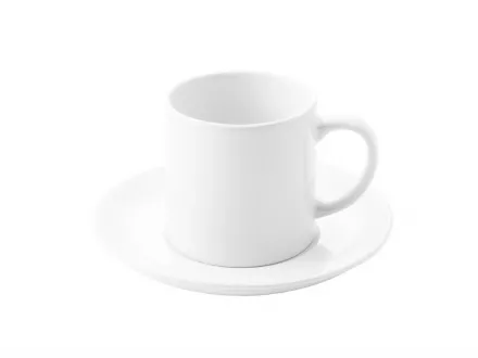 Sublimation Cup 6oz with Saucer, white