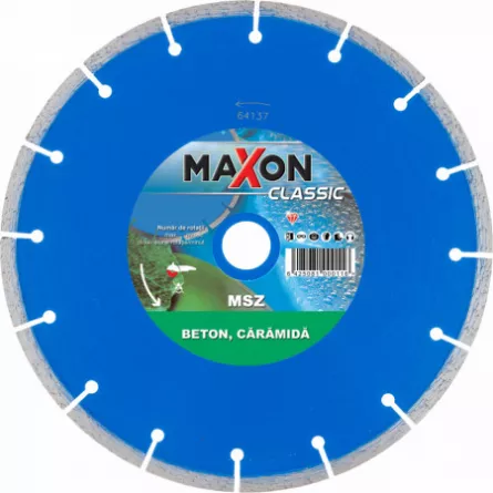 Disc DIAMANTAT segmentat pentru beton / caramida MAXON MSZ115C