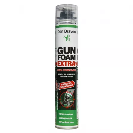 Spuma poliuretanica aplicare cu pistol Den Braven Gun Foam 750 ml