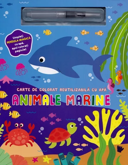 Animale marine. Carte de colorat cu apa, [],librarul.ro