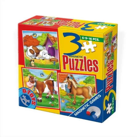 Set 3 Puzzle Magnetic Animale, [],librarul.ro