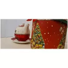 Set de ceainic cu ceasca si farfurioara, cutie cadou si model dedicat Craciun, [],librarul.ro