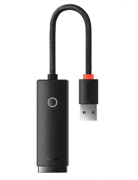 ADAPTOR RETEA Baseus Lite, USB 2.0 to RJ-45 10/100 Mbps Adapter, LED, negru "WKQX000001" (include TV 0.18lei) - 6932172606022, [],catemstore.ro