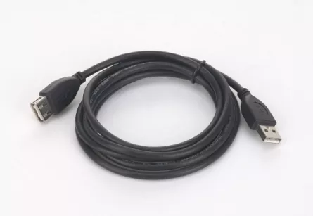 CABLU USB GEMBIRD prelungitor, USB 2.0 (T) la USB 2.0 (M), 1.8m, conectori auriti, negru, "CCP-USB2-AMAF-6" (include TV 0.06 lei), [],catemstore.ro