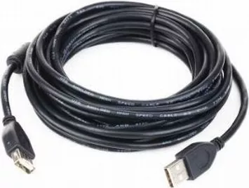 CABLU USB GEMBIRD prelungitor, USB 2.0 (T) la USB 2.0 (M), 1.8m, premium, conectori auriti, negru, "CCF-USB2-AMAF-6" (include TV 0.06 lei), [],catemstore.ro