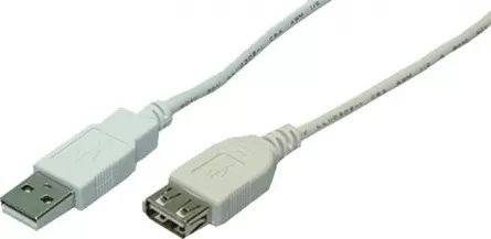 CABLU USB LOGILINK prelungitor, USB 2.0 (T) la USB 2.0 (M), 2m, gri, "CU0010" (include TV 0.18lei), [],catemstore.ro