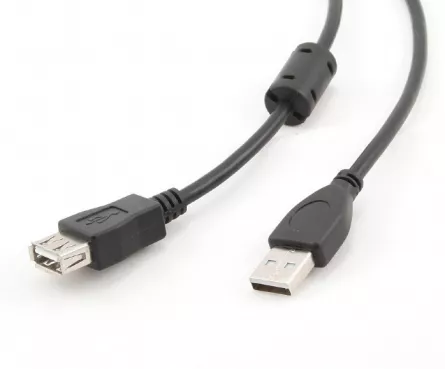 CABLU USB SPACER prelungitor, USB 2.0 (T) la USB 2.0 (M), 1.8m, black "SPC-USB-AMAF-6" 261903 (include TV 0.18lei), [],catemstore.ro
