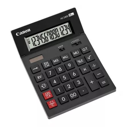 Calculator de birou CANON, AS-2400, ecran 14 digiti, alimentare solara si baterie, negru, "BE4585B001AA" (include TV 0.18lei), [],catemstore.ro