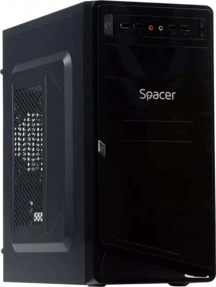 CARCASA  SPACER, Mini Tower, mATX, "MOON", 450 (230W for 450W Desktop PC), USB 2.0 x 4, Jack 3.5mm x 2,  "SPC-MOON", [],catemstore.ro