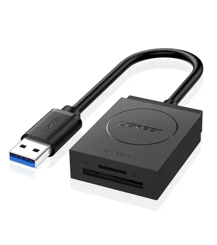 CARD READER extern Ugreen, "CR127" interfata USB 3.0, citeste/scrie: SD, microSD viteza pana la 5Gbps, ABS, negru "20250" (include TV 0.03 lei) - 6957303822508, [],catemstore.ro