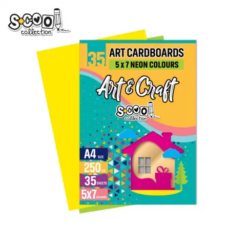 Carton color A4, 250g, 35 coli, 7 culori neon/set - S-COOL, [],catemstore.ro