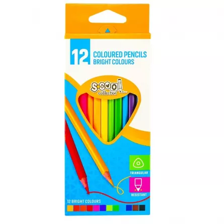 Creioane color, 12 culori/set - S-COOL, [],catemstore.ro