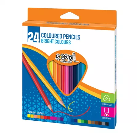 Creioane color, 24 culori/set - S-COOL, [],catemstore.ro
