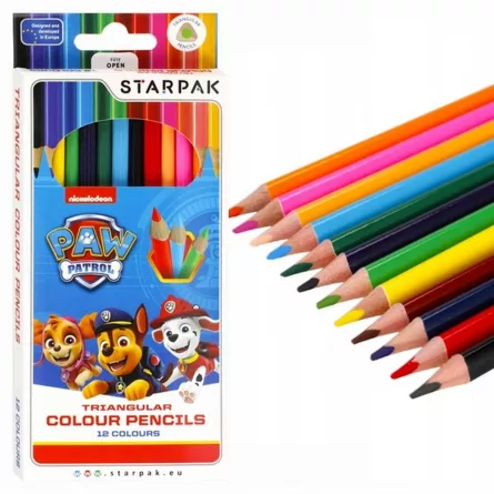 Creioane color Paw Patrol, 12 culori/set - STARPAK, [],catemstore.ro