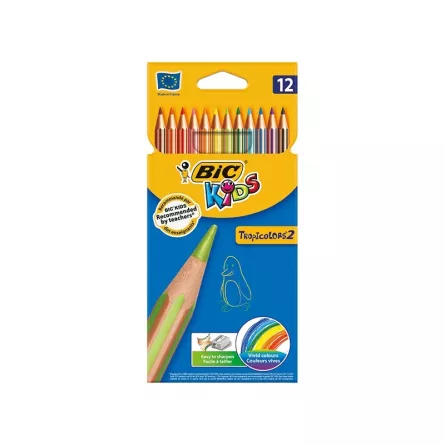 Creioane colorate Tropicolors set 12 - BIC, [],catemstore.ro