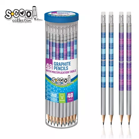 Creion grafit antibacterial, HB, tabla inmultirii - S-COOL, [],catemstore.ro