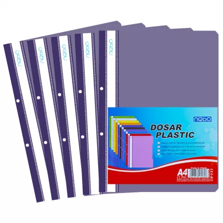Dosar plastic A4, Violet - NEBO, [],catemstore.ro