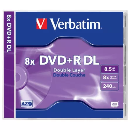 DVD+R VERBATIM  8.5GB, 240min, viteza 8x, Double Layer, carcasa, "Matt Silver" "43541", [],catemstore.ro