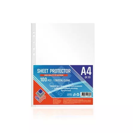 Folie protectie A4, Cristal, 80mic, 100 buc/set - OFFISHOP, [],catemstore.ro