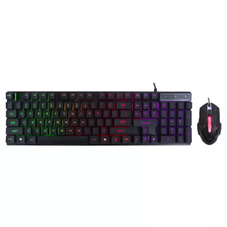 KIT gaming SPACER USB, tastatura RGB rainbow + mouse optic 7 culori, black, "SP-GK-01"   (include TV 0.8lei), [],catemstore.ro