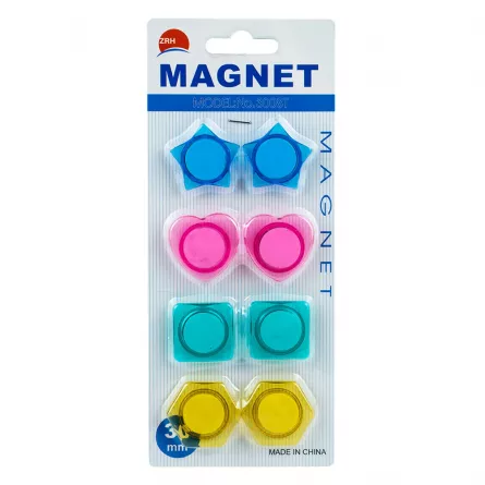 Magneti color, diverse forme, 30mm, 8 buc/set, [],catemstore.ro