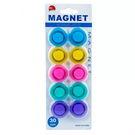 Magneti color, rotunzi, 30mm, 10 buc/set, [],catemstore.ro