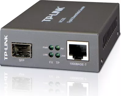 MEDIA CONVERTOR TP-LINK RJ45 1000M la slot SFP 1000M cu suport Module MiniGBIC, montabil in sasiu "MC220L", [],catemstore.ro