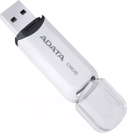 MEMORIE USB 2.0 ADATA 32 GB, cu capac, carcasa plastic, alb, "AC906-32G-RWH" (include TV 0.03 lei), [],catemstore.ro