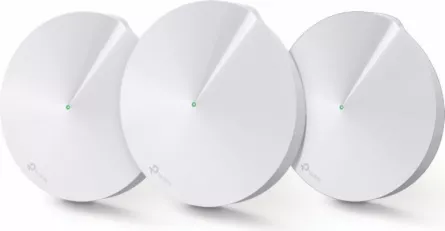 MESH TP-LINK, wireless, router AC1300, pt interior, 1300 Mbps, port LAN, WAN, 2.4 GHz | 5 GHz, antena interna x 4, standard 802.11ac, "Deco M5(3-pack)" (include timbru verde 1.5 lei), [],catemstore.ro