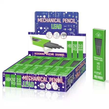 Mine creion mecanic HB, 2mm, 12 buc/set - S-COOL, [],catemstore.ro