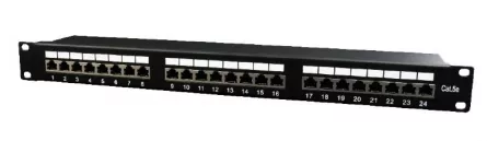 PATCH PANEL GEMBIRD 24 porturi, Cat5e, 1U pentru rack 19", black, "NPP-C524-002", [],catemstore.ro