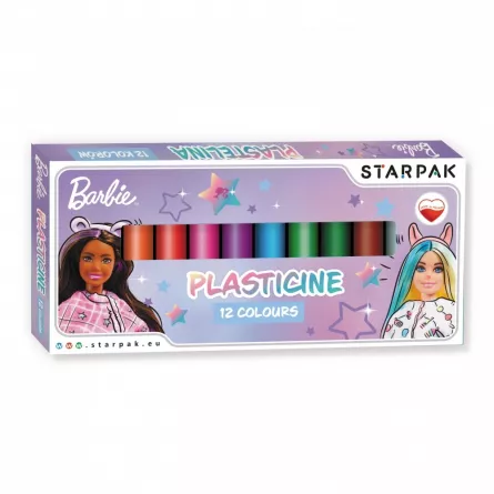 Plastilina Barbie, 12 culori/set - STARPAK, [],catemstore.ro