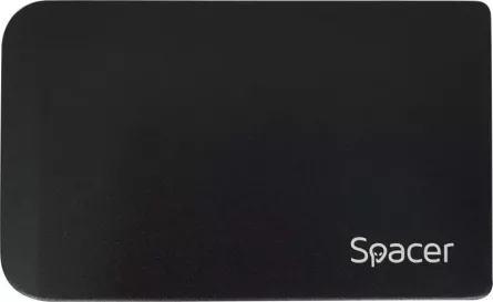 RACK extern SPACER, pt HDD/SSD, 2.5 inch, S-ATA, interfata PC USB 3.0, aluminiu, negru, "SPR-25611" 45503295 (include TV 0.8lei), [],catemstore.ro