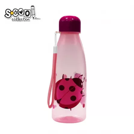 Sticla apa 500 ml, plastic, Ladybug, 6.5x20 cm - S-COOL, [],catemstore.ro