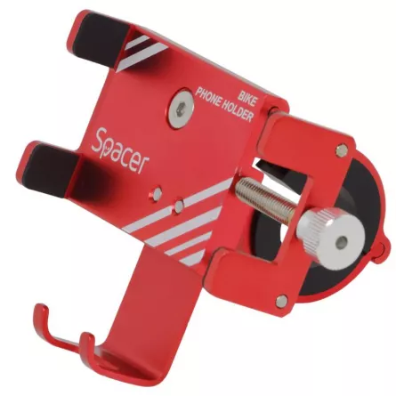 SUPORT Bicicleta SPACER pt. SmartPhone, fixare de ghidon, Metalic, rosu, cheie de montare,  "SPBH-METAL-RED", [],catemstore.ro