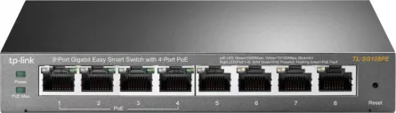 SWITCH PoE TP-LINK  8 porturi Gigabit (4 PoE), IEEE 802.3af, carcasa metalica "TL-SG108PE" (include TV 1.75lei), [],catemstore.ro