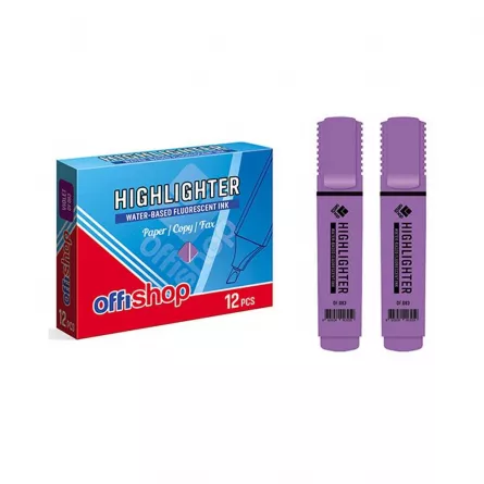 Textmarker fluorescent violet, 12 buc/set - OFFISHOP, [],catemstore.ro
