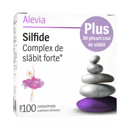 Alevia Silfide Complex de Slabit Forte 100 cps + Ceai Slabit 30 pl, [],farmacieieftina.ro