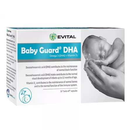 BABY GUARD DHA CAPSULE PENTRU DEFICITUL DE VITAMINA D3 PENTRU COPII PESTE 1 AN X30BUC, [],farmacieieftina.ro