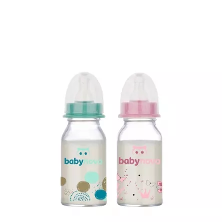 Baby Nova Biberon Sticla Decor 120ml 44606, [],farmacieieftina.ro