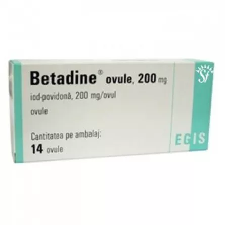 Betadine Ovule, 200 mg, 14 Ovule, Egis, [],farmacieieftina.ro