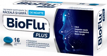 Bioflu Plus, 16 Comprimate, Biofarm, [],farmacieieftina.ro